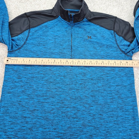 Hurley Men's Blue Black Athletic 1/4 Zip Pullover Long Sleeve Shirt Size S NWOT - Picture 4 of 6